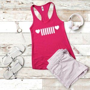 Jeep Heart Grill Ladies Tank Top - Assorted sizes and colors